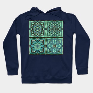 Moroccan Tiles - teal Hoodie